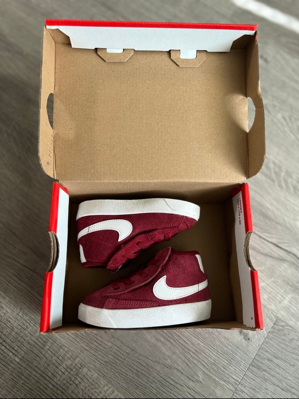 Nike blazer maroon high top sneakers